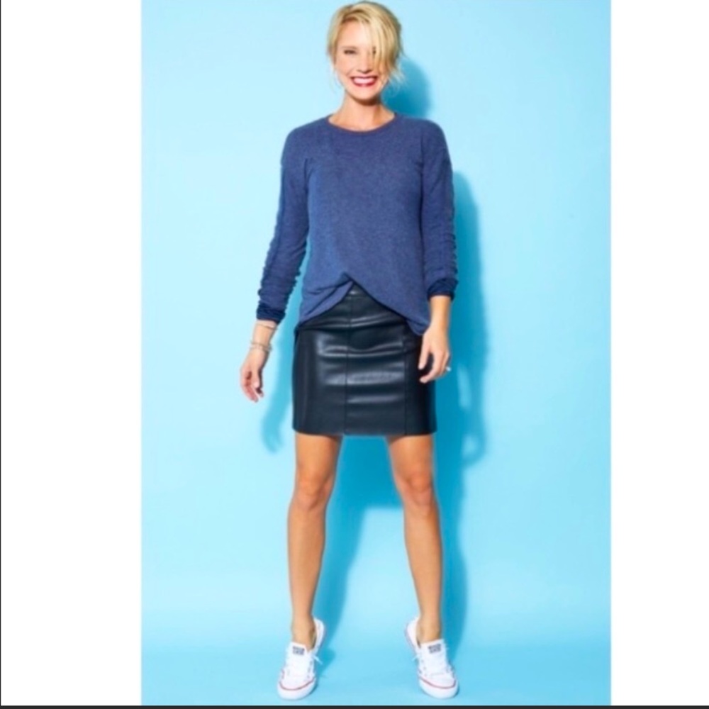 Peyton Jensen Vegan Leather Mini Skirt- Small